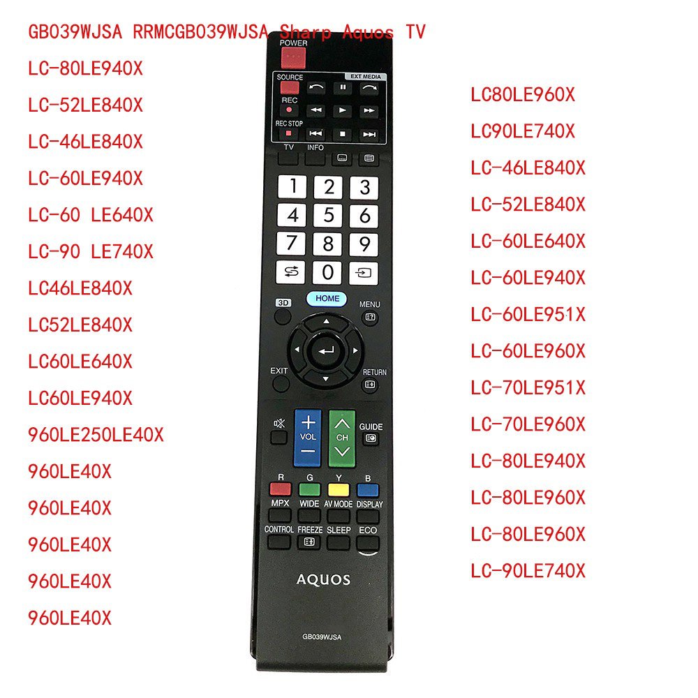 รีโมทคอนโทรลใหม่ gb039wjsa สําหรับ Sharp Aquos LCD HDTV TV lc46le840x lc52le840x lc60le940x lc60le95