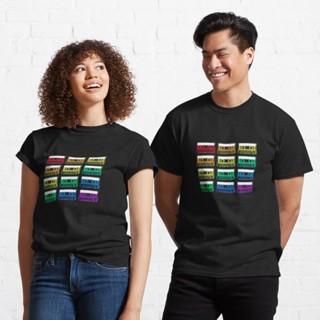 เสื้อยืดคอกลม เสื้อยืดผ้าหนา เสื้อยืดแขนสั้น เสื้อยืดไม่ต้องรีด Cassette Rainbow Classic T-Shirt 823403115506626610