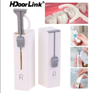 Hdoorlink ไหมขัดฟันอัตโนมัติ แบบพกพา กล่องเก็บไหมขัดฟัน ไม้จิ้มฟัน ติดฟัน ทําความสะอาดช่องปาก ดูแลสุขอนามัย สําหรับการเดินทาง ที่บ้าน