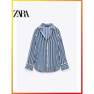 Zara เสื้อเชิ้ตแขนยาว ผ้าซาติน แฟชั่นฤดูใบไม้ผลิ สําหรับผู้หญิง 8741036044