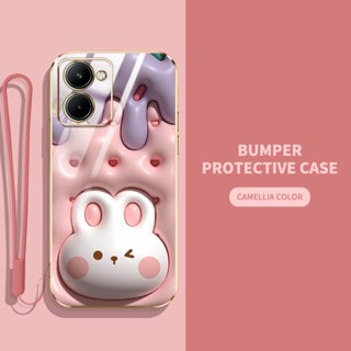 เคสโทรศัพท์มือถือ ลายสัตว์ และพืชน่ารัก 3D พร้อมสายคล้อง สําหรับ OPPO Reno 8T 4G Realme C33