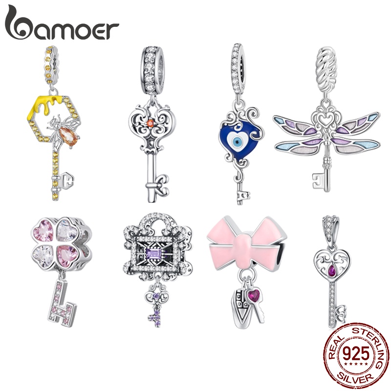 Bamoer จี้ลูกปัดเงิน 925 หลายสไตล์ เครื่องประดับแฟชั่น สําหรับ Wome BSC822