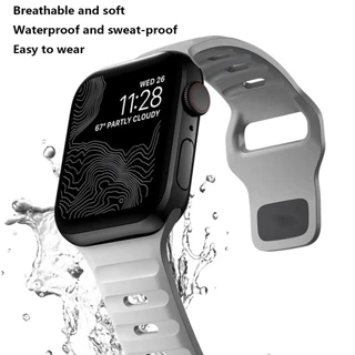 สายนาฬิกาข้อมือซิลิโคนยาง สําหรับ Apple watch series 11 10 9 8 7 6 Ultra 49 มม. 45 มม. I watch SE 5 4 3 2 44 40 41 38 42 มม.