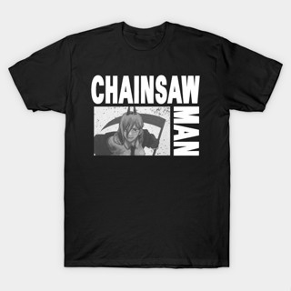 tshirt เสื้อยืดแขนสั้น ผ้าฝ้ายแท้ พิมพ์ลาย Chainsaw Man Power แฟชั่นยอดนิยม สําหรับผู้ชาย(S-5XL)