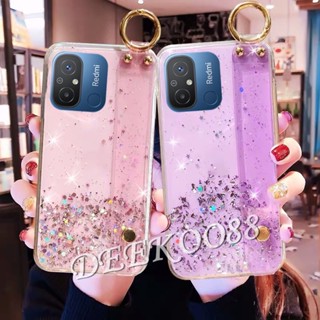 เคสโทรศัพท์มือถือนิ่ม แบบใส ปิดด้านหลัง ลายดาวอวกาศ พร้อมสายรัดมือ สําหรับ Xiaomi Redmi 12C A1 4G Redmi12C