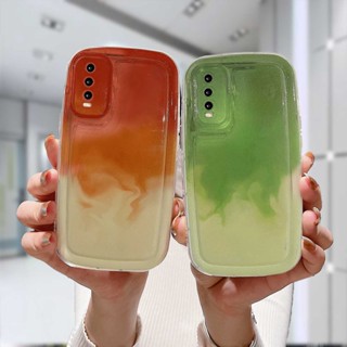 เคสโทรศัพท์มือถือ TPU นิ่ม กันกระแทก ลายระลอกน้ํา สีเขียว สําหรับ VIVO Y35 Y15S Y15C Y22 Y22S Y91C Y21 2021 Y21A Y21T Y12S Y16 Y12 Y20 Y30 Y02 Y21S