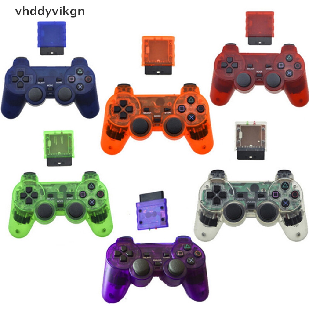 Vhdd จอยแพดควบคุมเกม แบบไร้สาย 2.4GHz หลากสี สําหรับ PS2 TH 1 ชุด