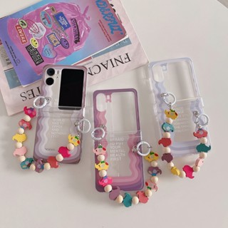 เคสแข็ง ไล่โทนสี หมึก สําหรับ OPPO Find N2 ฝาพับ พลาสติก ป้องกัน เคสโทรศัพท์ พร้อมจี้