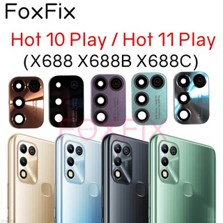 เลนส์กระจกกล้องด้านหลัง แบบเปลี่ยน สําหรับ Infinix Hot 10 Play Hot 11 Play X688 X688B X688C 2 ชิ้นต่อล็อต