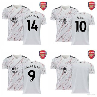 เสื้อกีฬาแขนสั้น ลายทีมชาติฟุตบอล Arsenal Away Lacazette Ozil Aubameyang พลัสไซซ์ GP1 2020-2021