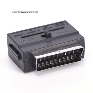 Wow อะแดปเตอร์แปลงเสียงวิดีโอ 21 Pins SCART Male Plug To 3 RCA Female AV TV TH