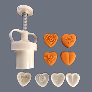 TAK Plastic Mooncake Mold 30g Heart Stamp Cookie Cutter Mould DIY Baking Accessories Mid-Autumn Festival