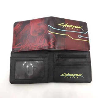 Cyberpunk 2077 กระเป๋าสตางค์ หนัง PU ใบสั้น ลายการ์ตูนเกม แฟชั่น สําหรับนักเรียน