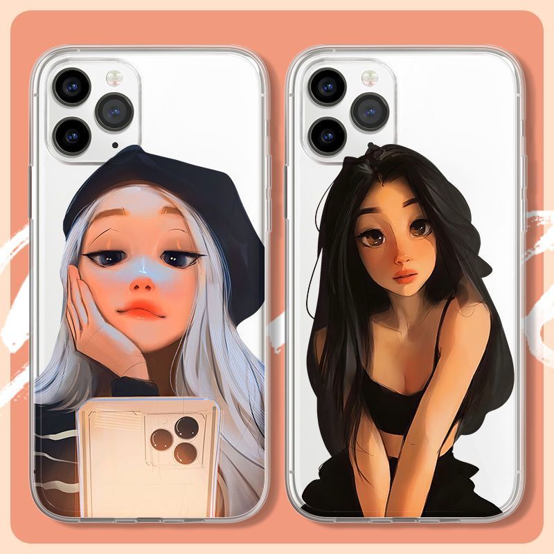 ใหม่ เคสโทรศัพท์มือถือ แบบใส ลายเด็กผู้หญิง สําหรับ IPhone 6 6S 11 7 8 Se 2020 X XR XS Plus 12 13 14 PRO mini MAX