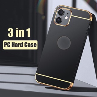3 in 1 เคสโทรศัพท์แบบแข็ง ผิวด้าน หรูหรา สําหรับ iPhone 8 7 6S 6 Plus SE 2020 2022