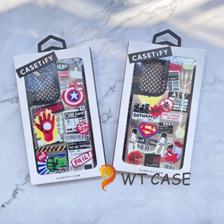 Casetify X [The Avengers] เคสโทรศัพท์มือถือ PC แบบแข็ง ขอบ TPU พร้อมกระจกแต่งหน้า สําหรับ Samsung Galaxy S23Ultra S23 S23Plus S22Ultra S23 Ultra S22 Ultra