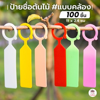 (100 ชิ้น) ป้ายชื่อต้นไม้แบบคล้อง 11 x 2.4 ซม ป้ายชื่อพลาสติก ป้ายแท็ก แท็กติดต้นไม้