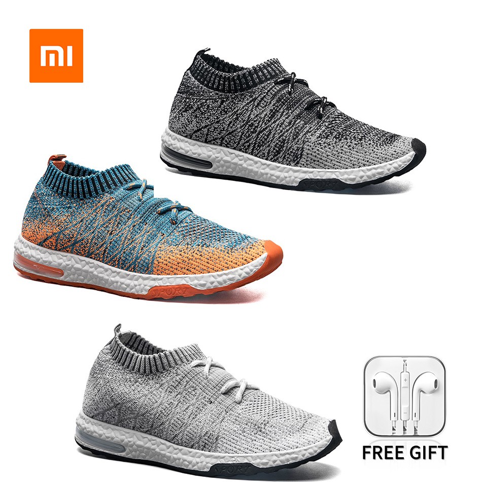 💛New💼【Free headphones】Xiaomi Mijia Sneakers Men's Outdoor Shoes Light Breathable Knitting Male Running Shoes Size 39-4