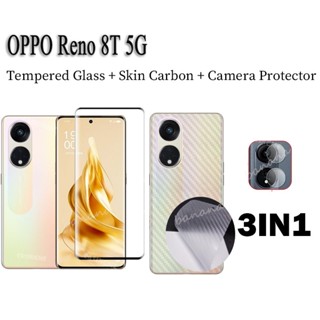 3 in 1 ฟิล์มกระจกนิรภัยกันรอยหน้าจอ เลนส์กล้อง สําหรับ OPPO Reno 8T 5G OPPO Reno8 T 4G