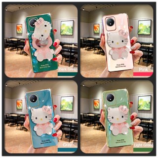 เคสโทรศัพท์ Huawei Y7a Y6p Y9s Y6 Y7 Pro 2019 Y5 Y6s Y9 Prime 2019 แฟชั่น Hello Kitty กระจกแต่งหน้า เคสเคลือบไฟฟ้า ฝาหลัง