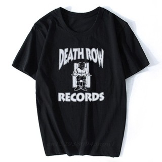 YF45 เสื้อยืดแขนสั้นผ้าฝ้ายสีดําพิมพ์ Death Row Records Tupac 2Pac Dre สําหรับผู้ชาย เสื้อยืด 2021