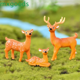 Mxgoods ฟิกเกอร์เรซิ่น รูปกวางเอลก์ ป่า กวาง มอส ขนาดเล็ก สําหรับตกแต่งสวน