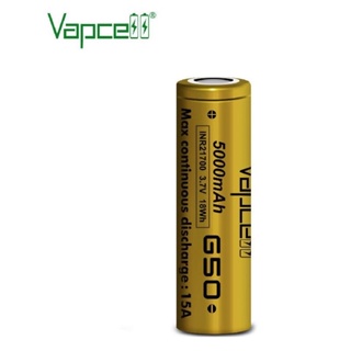 Vapcell 21700 5000mah 3.7V18wh ถ่านชาร์จVapcell 21700 ถ่านชาร์จ21700​ รุ่นG50 ถ่าน