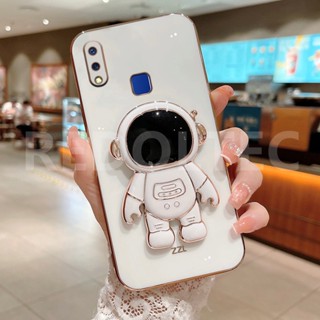 เคสโทรศัพท์มือถือ ซิลิโคนนิ่ม ลายนักบินอวกาศ 6D พร้อมขาตั้ง สําหรับ VIVO Y91 Y93 Y95 Y91i Y91C