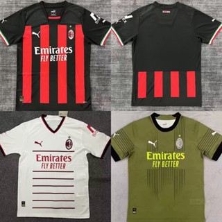 [Fans] 2223ac Milan home เสื้อฟุตบอล เสื้อฝึกซ้อมฟุตบอล คุณภาพสูง เสื้อยืดแขนสั้น เสื้อยืด