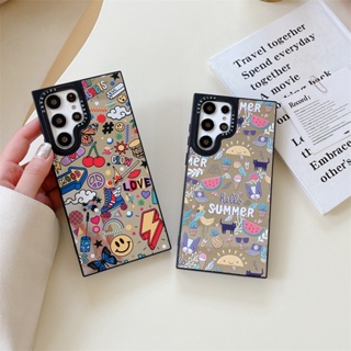 เคสโทรศัพท์มือถือกระจก ลายเชอร์รี่ Hello Summer สําหรับ Samsung S23 S23 + S23Ultra S22 S22 + S22Ultra S20 S20 + S20 Ultra S21 + S21Ultra