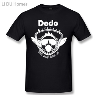 ใหม่ เสื้อยืดลําลอง ผ้าฝ้าย 100% แขนสั้น คอกลม พิมพ์ลาย LIDU Dodo Airlines สําหรับผู้ชาย คู่รักS-5XL