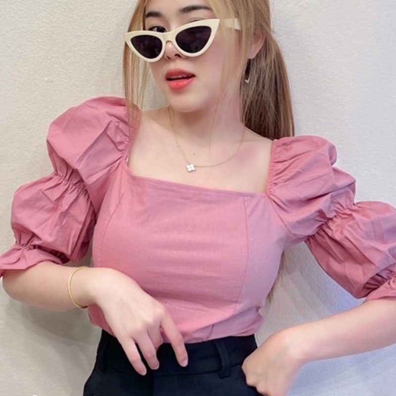เสื้อครอปเเขนตุ๊กตาพองๆ ราคาถูก