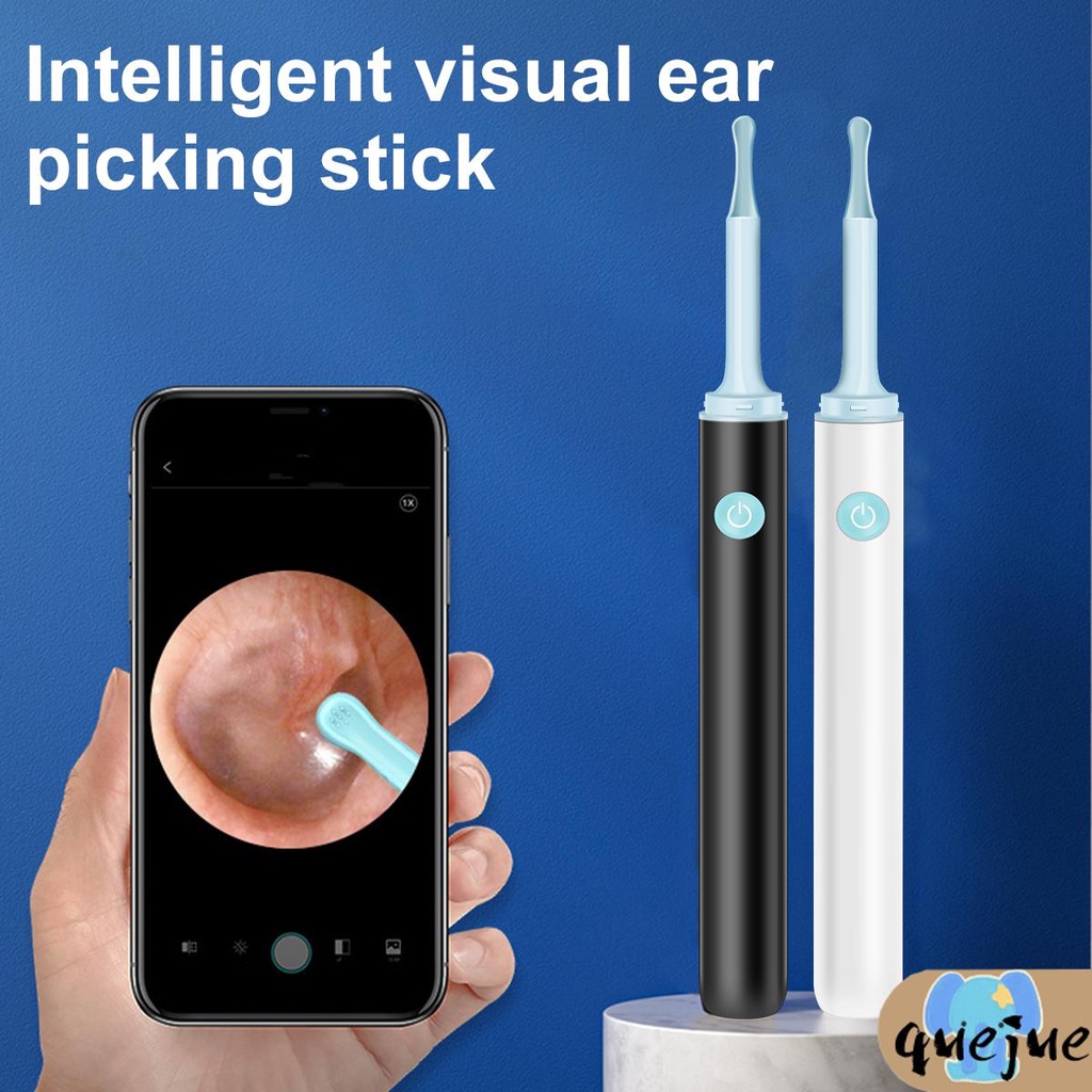 Ear Wax Removal Tool with Camera 1080P Wireless Ear Cleaner Otoscope Silicone Ear Spoon