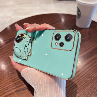 เคสโทรศัพท์มือถือ TPU นิ่ม ขอบตรง ลายแมวน่ารัก 3D สําหรับ Realme 9 Realme 9 Pro