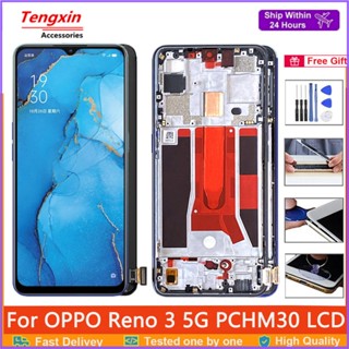 อะไหล่หน้าจอสัมผัสดิจิทัล LCD 6.4 นิ้ว ของแท้ 100% สําหรับ OPPO Reno 3 5G PCHM30 PDCM00