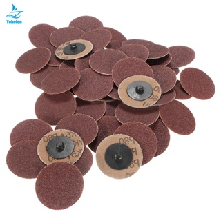 50pcs Roll Lock Surface Sanding Discs 2&amp;quot; 50mm Roloc Grinding Abrasive Tools Set 80 Grits