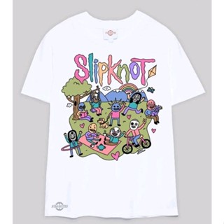 เสื้อยืด พิมพ์ลายการ์ตูนอนิเมชั่น Slipknot สีขาว พรีเมี่ยม