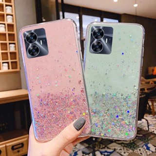 เคสโทรศัพท์มือถือ ซิลิโคนนิ่ม TPU ใส ปิดด้านหลัง ลายกลิตเตอร์ดาว สําหรับ Realme C55 2023 RMX3710 Realmec55 Realmi Realme C 55 RMX 3710 4G