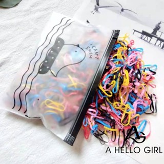 A HELLO GIRL ยางรัดผมยืดหยุ่นสูงสไตล์เกาหลีสําหรับเด็กผู้หญิง 1000 ชิ้น