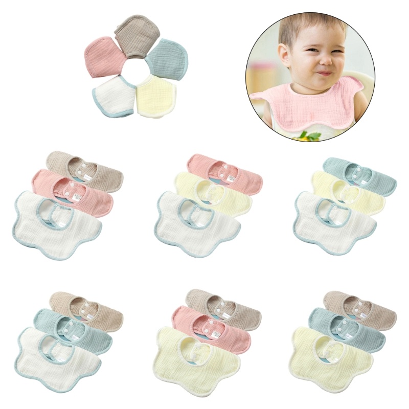 WIT ดอกไม้ Bib สําหรับเด็กทารกแรกเกิดรอบ Bibs ผ้าพันคอดูดซับ Bib ผ้าพันคอคอ