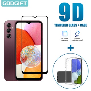 Godgift 2 in 1 เคสกระจกนิรภัย ซิลิโคน กันกระแทก สําหรับ Samsung A14 4G A14 A24 A34 A54 A13 A23 A33 A53 A73 A22 A52 A72 A52s 4G 5G