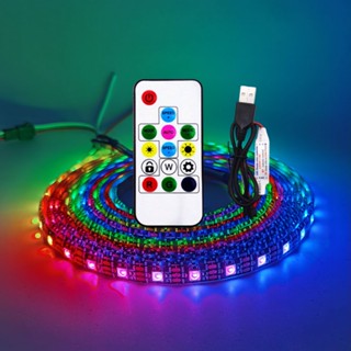 แถบรีโมตคอนโทรล 5V USB Led RGB WS2812 Ws2812b 14 คีย์ สําหรับทีวี ใต้ตู้ DC5V 1M-5Meter Ws2812b