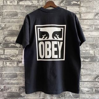 Obey เสื้อยืด คอกลม แขนสั้น ผ้าฝ้าย พิมพ์ลายโลโก้ สไตล์สตรีท คลาสสิก สําหรับผู้ชาย