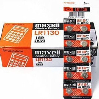 ถ่านกระดุม Maxell LR1130  จำหน่ายยกแผง มี 10ก้อน ถ่าน