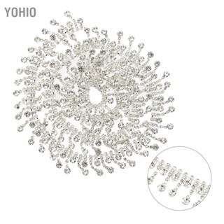 Yohio 2 ซม. 1 หลา Rhinestone Fringe รอบ จี้พู่สั้นตัดง่าย Trim สำหรับเทศกาลงานแต่งงาน