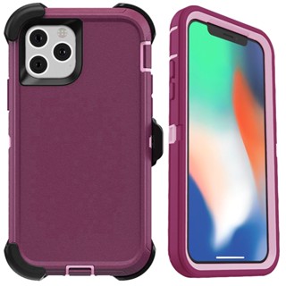 3 In1 เคสโทรศัพท์มือถือ กันกระแทก พร้อมคลิปหนีบเข็มขัด สําหรับ iPhone 12 13 Pro Max XS Max 7 8 Plus