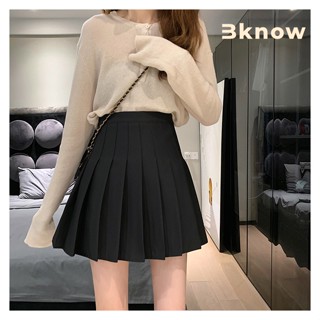 กระโปรงจีบ skirt สีพื้น กระโปรงสั้นเหนือเข่า