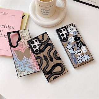 Casetify เคสโทรศัพท์มือถือ ไล่โทนสี ลายผีเสื้อ งู คิง ลูกสุนัขน่ารัก พร้อมกระจก สําหรับ Samsung S23 S23 + S23Ultra S22 S22 + S22 Ultra S20 S20 + S20Ultra S21 S21 + S21Ultra