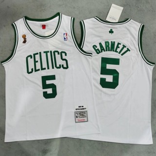 Garrett No. แฟชั่นคลาสสิก เสื้อกีฬาบาสเก็ตบอล ปักลาย NBA 5 Celtics 07-08 Champion สีขาว 585262