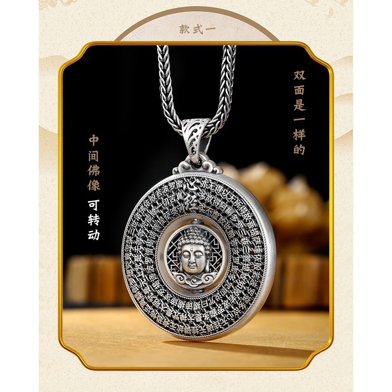 ♥ของแท้ สร้อยคอ จี้รูปหัวพระพุทธรูปหัวใจ หมุนได้ ปลอดภัย อินเทรนด์ สําหรับผู้ชาย และผู้หญิง